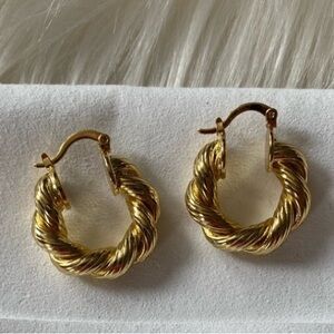 14k gold plated hoop earrings